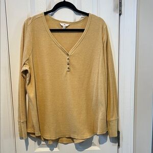 Terra & Sky Yellow Waffle Knit Top